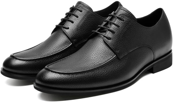 Men Oxford Height Increasing  Shoes Tuxedo Dress Shoes Genuine Leather 3.15'' Taller
