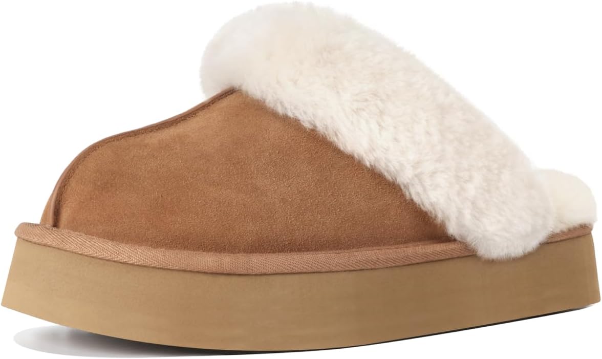 Fuzzy Platform Slippers for Women Cozy Women Platform Slippers Winter House Slippers for Women Indoor and Outdoor