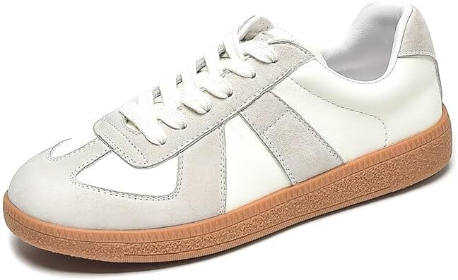 Fashion Sneakers Women,Leather Casual Lace Up Retro  Sneakers,Comfortable Tennis Runnig Trainer Shoes