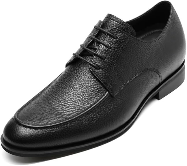 Men Oxford Height Increasing  Shoes Tuxedo Dress Shoes Genuine Leather 3.15'' Taller