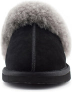 Women Sheepskin House Slippers Indoor Outdoor Shearling Shoes for Women