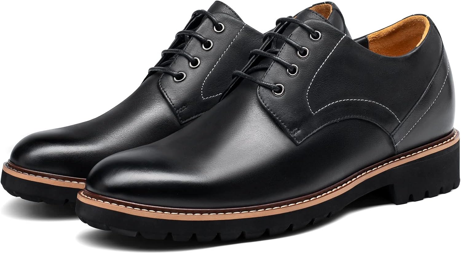 Height Increasing Shoes for Men, Leather Lace-up Dress Shoes Invisible  Shoes