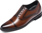 Men Oxford Height Increasing  Shoes Tuxedo Dress Shoes Genuine Leather 3.15'' Taller