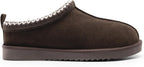 Men Fuzzy Cozy Slippers Genuine Suede Indoor Outdoor Home Comfy Winter Slip On Cute Warm Memory Foam Furry Shoes