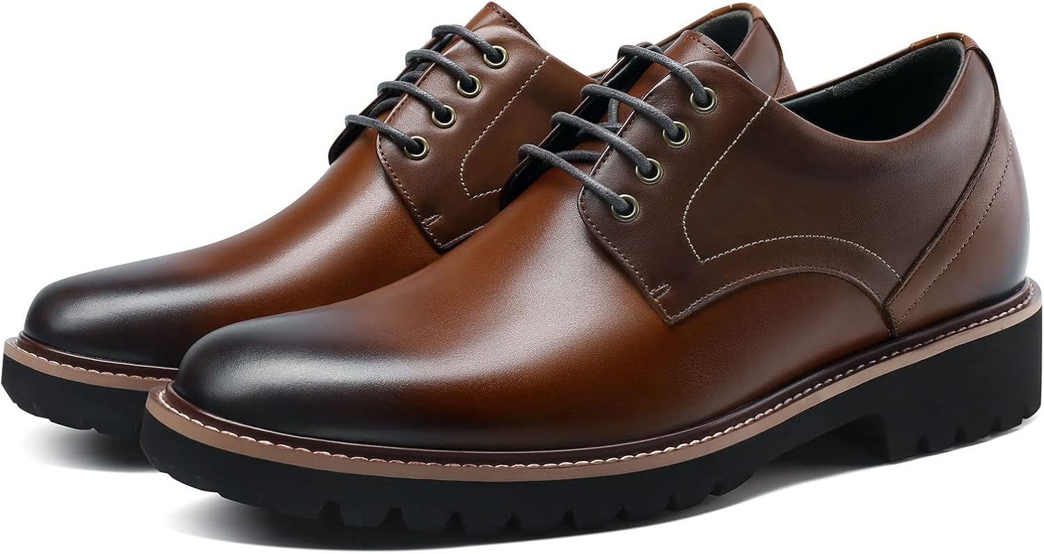Height Increasing Shoes for Men, Leather Lace-up Dress Shoes Invisible  Shoes