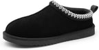 Men Fuzzy Cozy Slippers Genuine Suede Indoor Outdoor Home Comfy Winter Slip On Cute Warm Memory Foam Furry Shoes