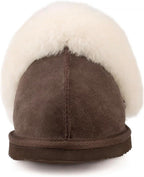 Women Sheepskin House Slippers Indoor Outdoor Shearling Shoes for Women