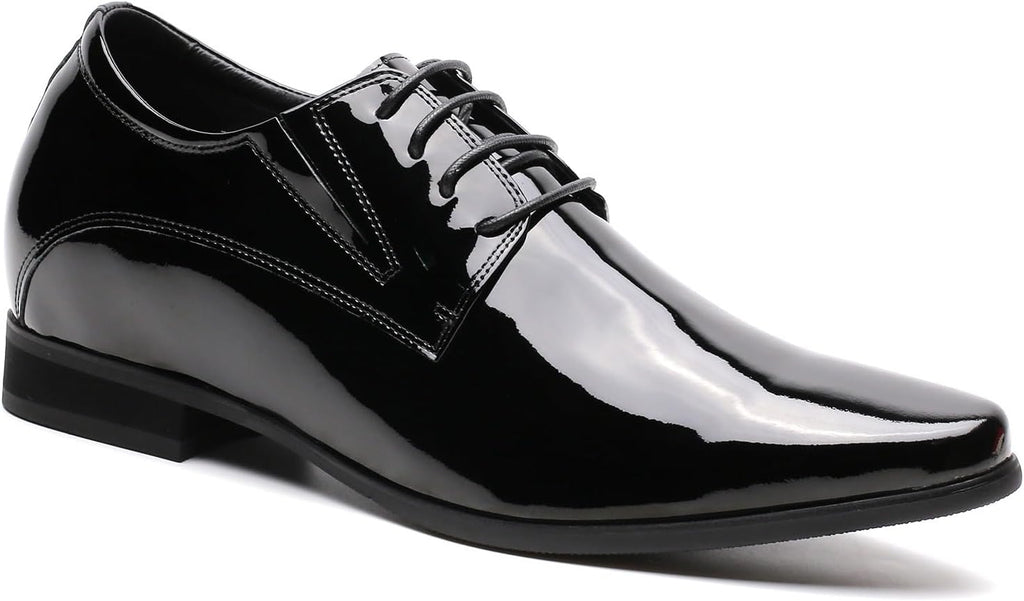 Men Oxford Height Increasing  Shoes Tuxedo Dress Shoes Genuine Leather 3.15'' Taller