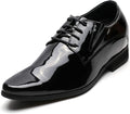 Men Oxford Height Increasing  Shoes Tuxedo Dress Shoes Genuine Leather 3.15'' Taller