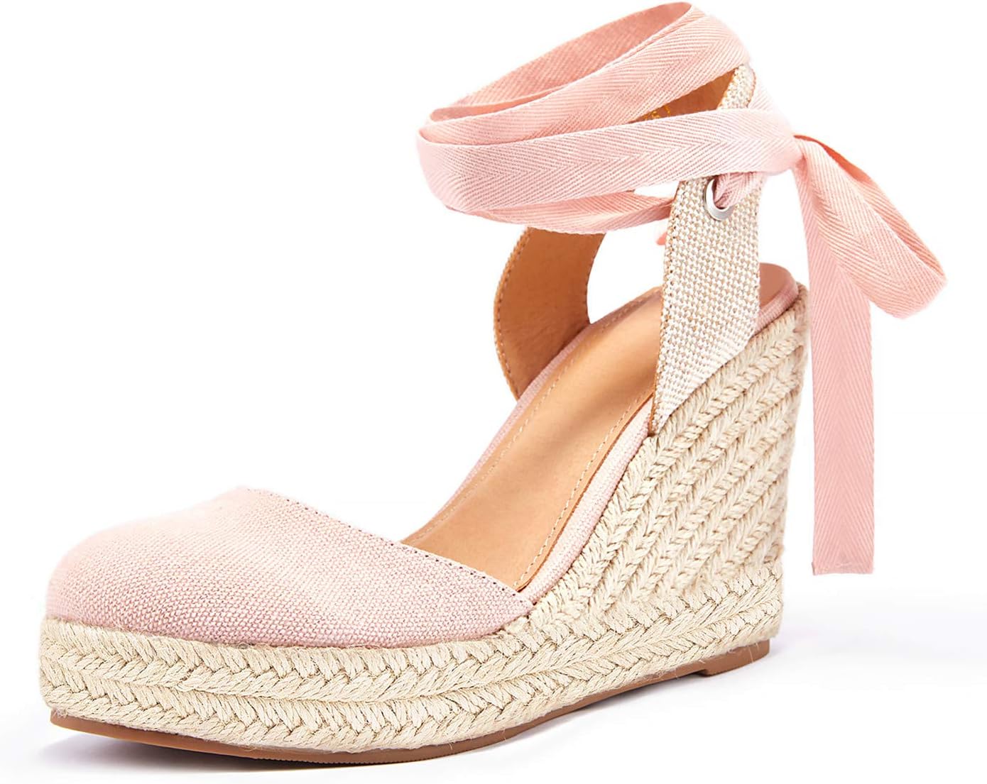Women's Summer Espadrille Heel Platform Wedge Sandals Ankle Buckle Strap Closed Toe Shoes