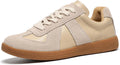 Fashion Sneakers Women,Leather Casual Lace Up Retro  Sneakers,Comfortable Tennis Runnig Trainer Shoes