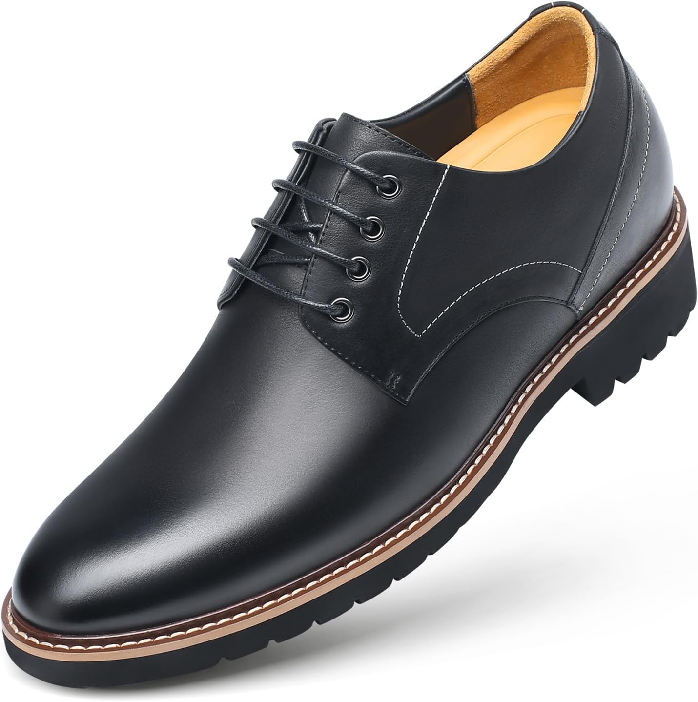 Height Increasing Shoes for Men, Leather Lace-up Dress Shoes Invisible  Shoes