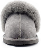 Women Sheepskin House Slippers Indoor Outdoor Shearling Shoes for Women
