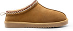 Men Fuzzy Cozy Slippers Genuine Suede Indoor Outdoor Home Comfy Winter Slip On Cute Warm Memory Foam Furry Shoes