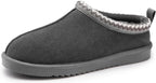 Men Fuzzy Cozy Slippers Genuine Suede Indoor Outdoor Home Comfy Winter Slip On Cute Warm Memory Foam Furry Shoes