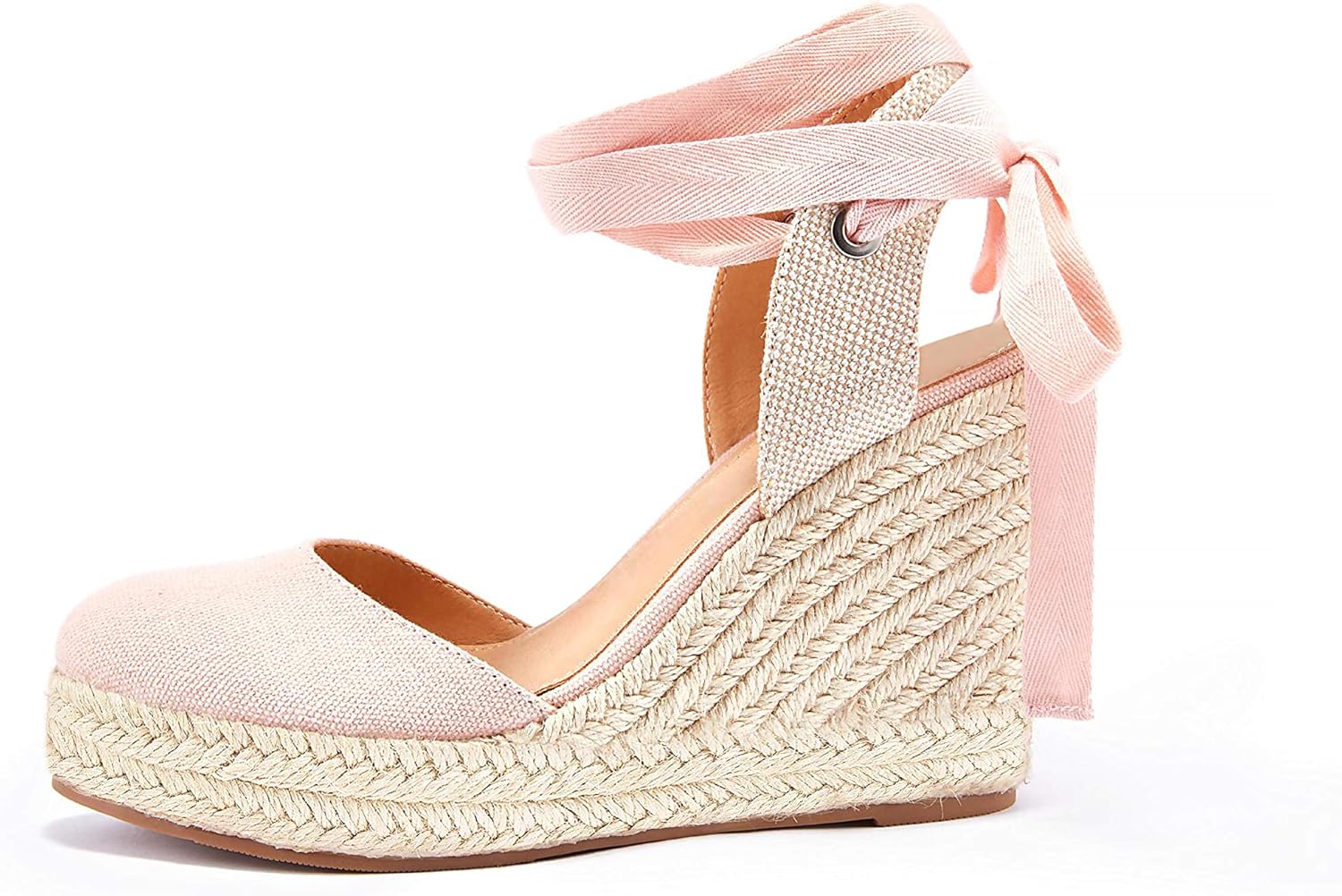 Women's Summer Espadrille Heel Platform Wedge Sandals Ankle Buckle Strap Closed Toe Shoes